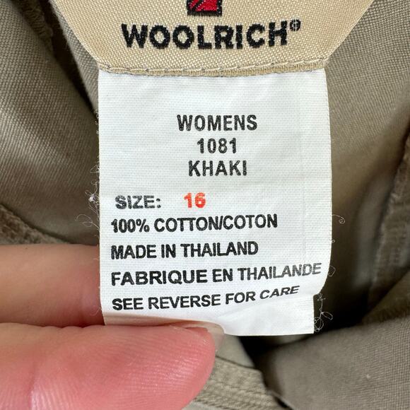 Woolrich Tan 100% Cotton Straight Leg Cropped Capri High Rise Pants Plus Size 16 - Picture 6 of 7